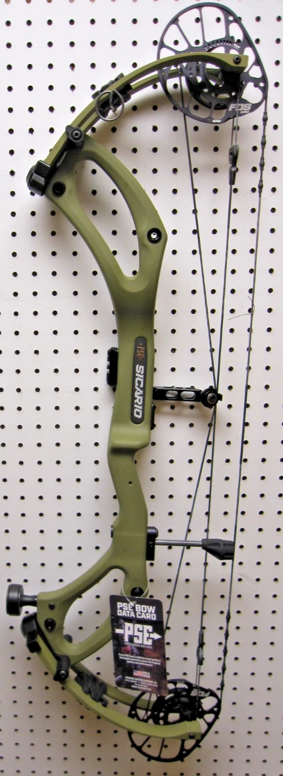 New 2026 PSE Sicario, 60#, DL 24.5"-30", RH, FDS Cam, 357fps-Carbon Bow-Green